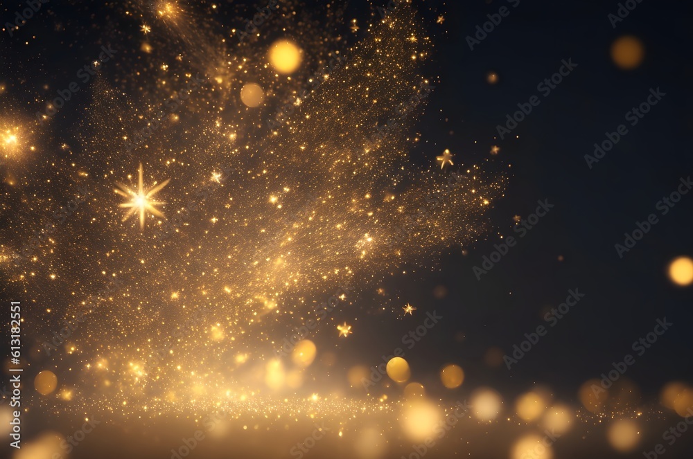 Fototapeta premium Gold bokeh blurred light abstract background with bokeh effect magic concept.