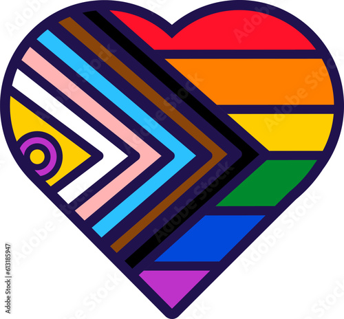 Outline Flag Heart Intersex Inclusive Pride Icon