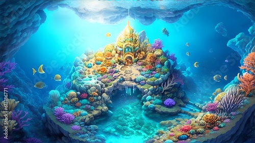 Isometric Fantasy Underwater Kingdom