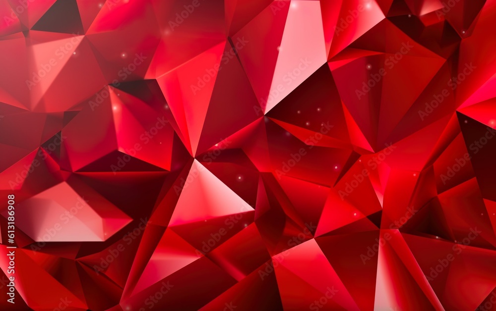 Abstract red polygon background created with Generative AI technology Abstract red polygon background created with Generative AI technology
