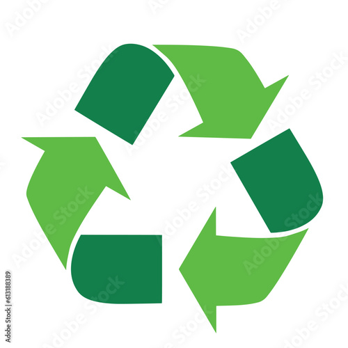 Recycle icon vector. Arrows recycle eco symbol vector illustration.  Cycle recycled icon. Recycled materials symbol. Recycle symbol on white background