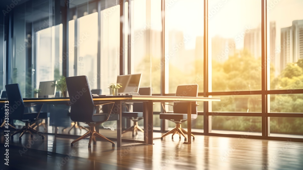 Fototapeta premium Blurred Background of a modern Office Room 