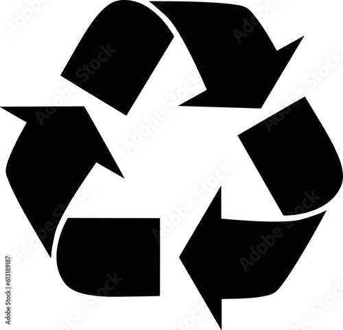 Recycle icon vector. Arrows recycle eco symbol vector illustration. Cycle recycled icon. Recycled materials symbol. Recycle symbol on white background