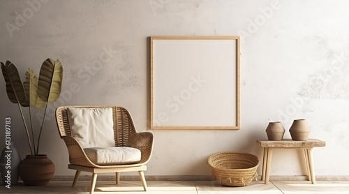 Interior of a Room with a Chair and Frame