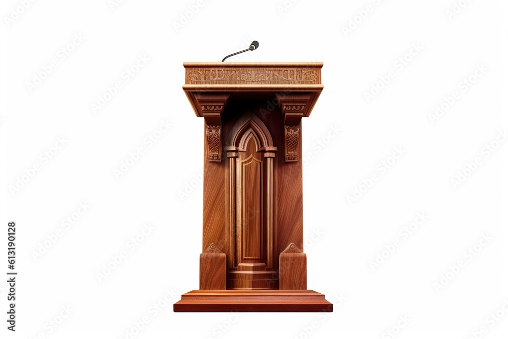 lectern isolated on white background. Generated by AI lectern isolated on white background. Generated by AI