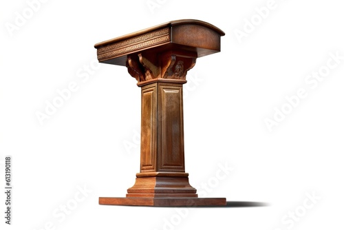 lectern isolated on white background. Generated by AI