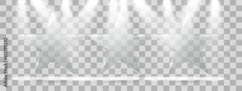Vector illustration.Transparent glass star shape.	
Star isolated.
