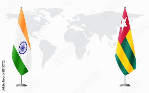 India and Togo flags for official meeting