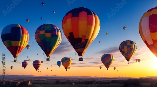 Colorful Hot Air Balloons Rise in the Sunlit Sky