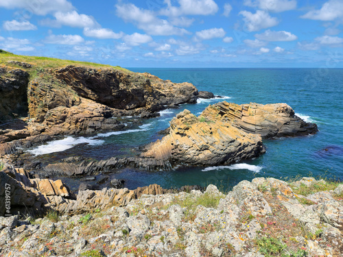 Picturesque rocky coast on the Listi Peninsula south of Sinemorets photo