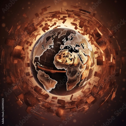 Abstract Globe with Currency Symbols for Global Nature of Finance and Economy