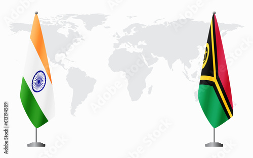 India and Vanuatu flags for official meeting