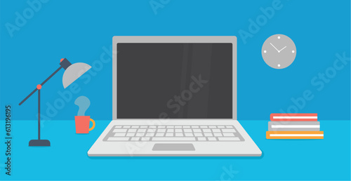 laptop computer with blank empty display screen