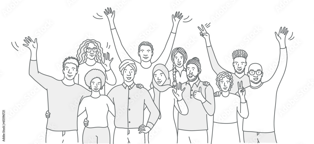 Obraz premium People greeting gesture.