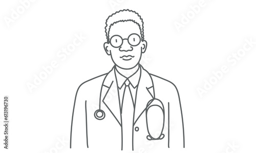 African American doctor with a stethoscope.