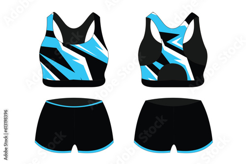 Sports bra underwear specification vector, mock up