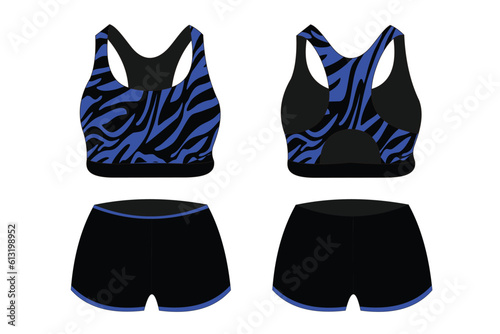 Sports bra underwear specification vector, mock up