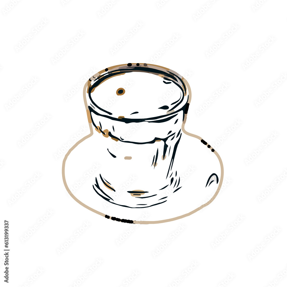 Coffee Cup Color Sketch With A Transparent Background Stock coffee-cup-color-sketch-with-a-transparent-background-stock