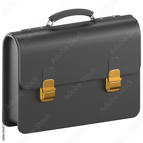 3d icon of a black business briefcase photo