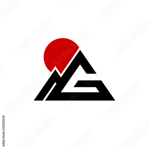 The Adventure Monogram logo combines the letters G, and A with a red sun, as well as a unique, creative and modern mountain shape.