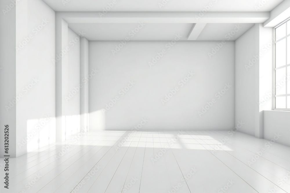 Empty white room interior Generative AI Empty white room interior Generative AI