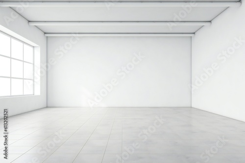 Empty white room interior Generative AI