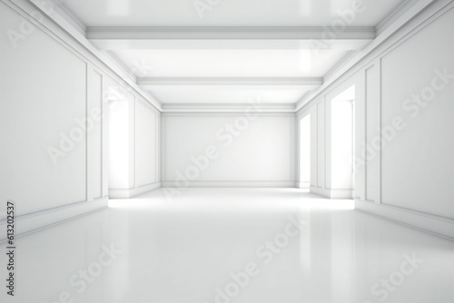 Empty white room interior Generative AI