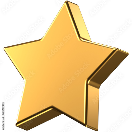 3d icon of a golden star Fototapeta