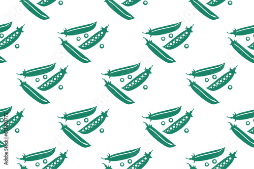 Vector seamless pattern with green pea minimal icon flat design trendy and modern