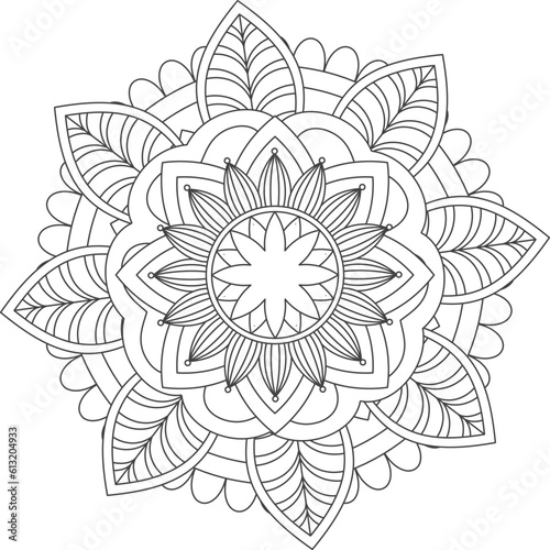 Vector illustration pattern mandala art coloring isolated on white background
