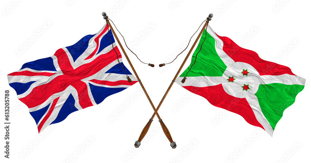 National flag of Burundi. Background  with flag of Burundi.