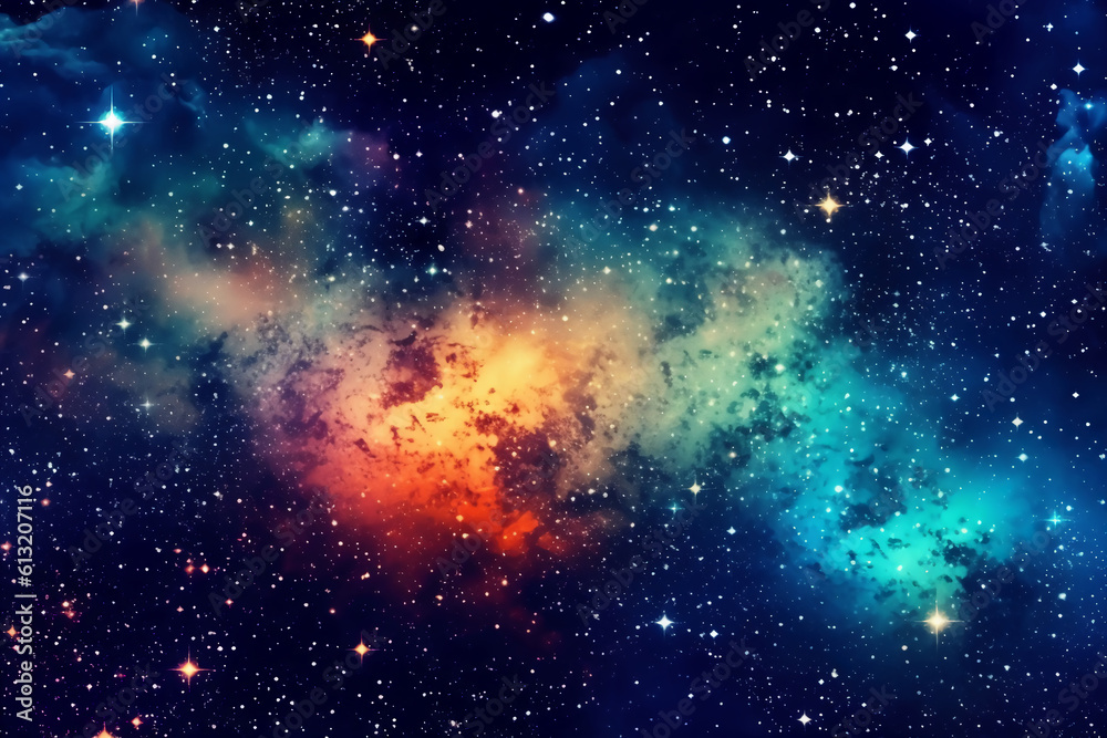 Fototapeta premium Abstract gradient art style, a contemplative starry night sky. AI generative