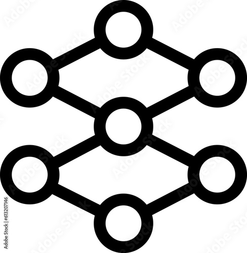 Neural network icon design in simple style. Vector.