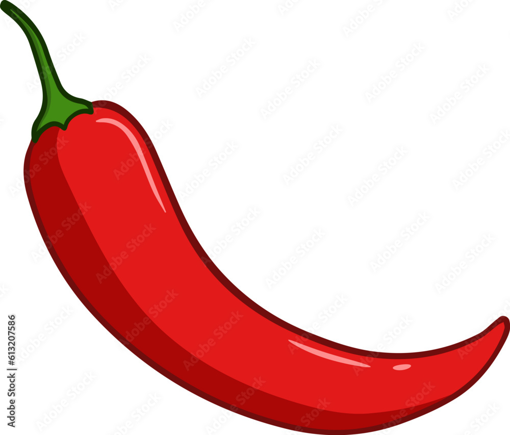 Illustration of hot chili pepper in a cartoon style. Illustration of hot chili pepper in a cartoon style.