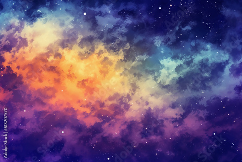 Abstract gradient art style, a contemplative starry night sky. AI generative