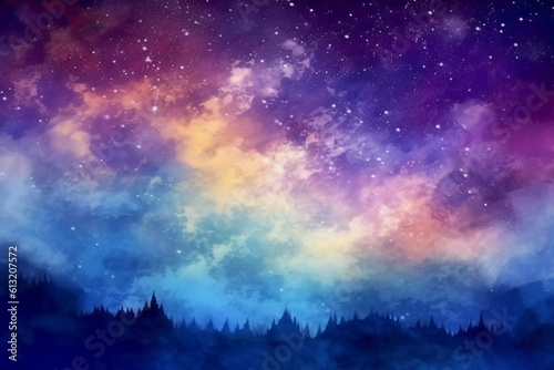 Abstract gradient art style, a contemplative starry night sky. AI generative © SANGHYUN