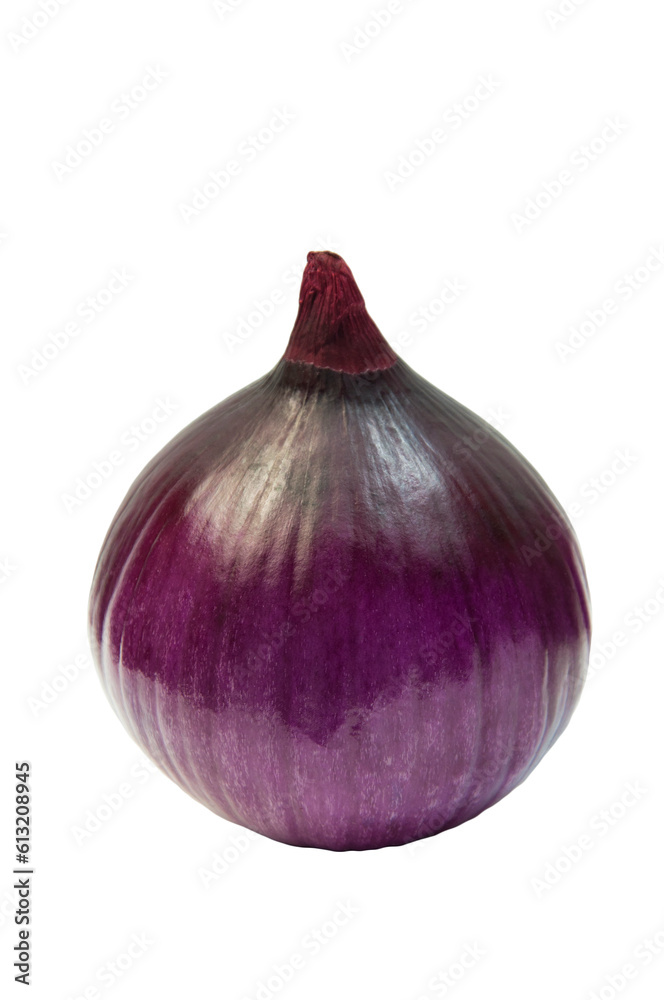 Fototapeta premium purple big onion on a white background. red onion on a light texture. salad cooking concept 