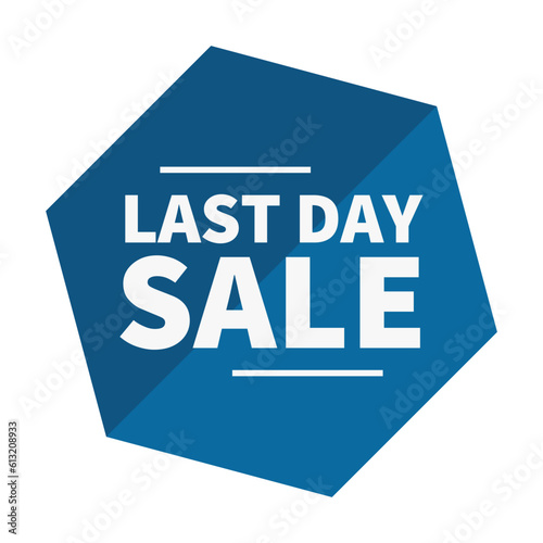 Last Day Sale In Blue Duo Color And Hexagonal Shape With White Line For Advertising
