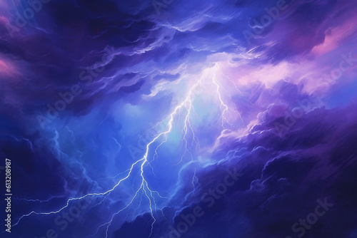 Abstract gradient art style  an electrifying lightning storm with an intense mood. AI generative