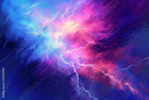 Abstract gradient art style, an electrifying lightning storm with an intense mood. AI generative