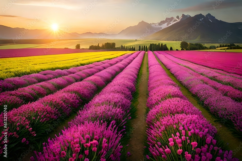 lavender field at sunrise