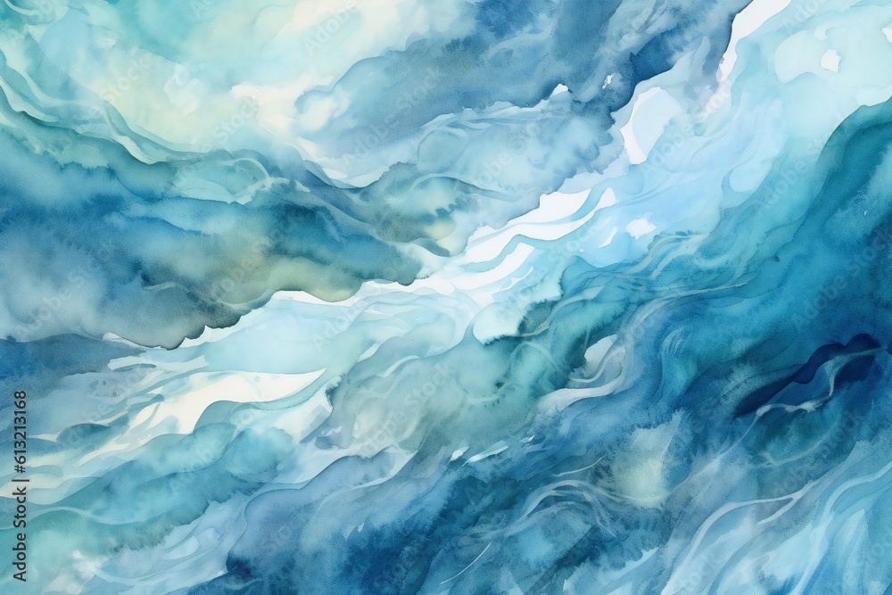 Minimal light and dark blue simple soft aerial ocean wave watercolor texture Generative AI Minimal light and dark blue simple soft aerial ocean wave watercolor texture Generative AI