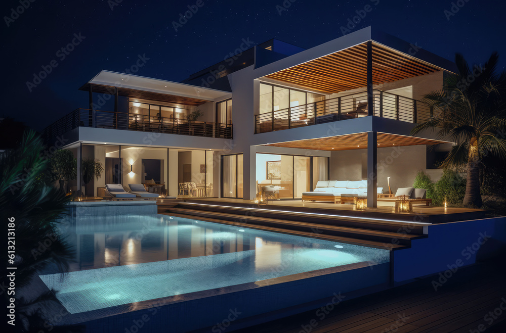 modern house 3d rendering, generative AI