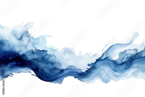 Minimal light and dark blue simple soft aerial ocean wave watercolor texture Generative AI © LayerAce.com