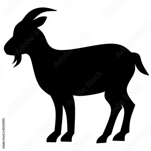 Goat icon vector illustration. Silhouette goat icon for livestock, food, animal and eid al adha event. Graphic resource for qurban design in islam and muslim culture