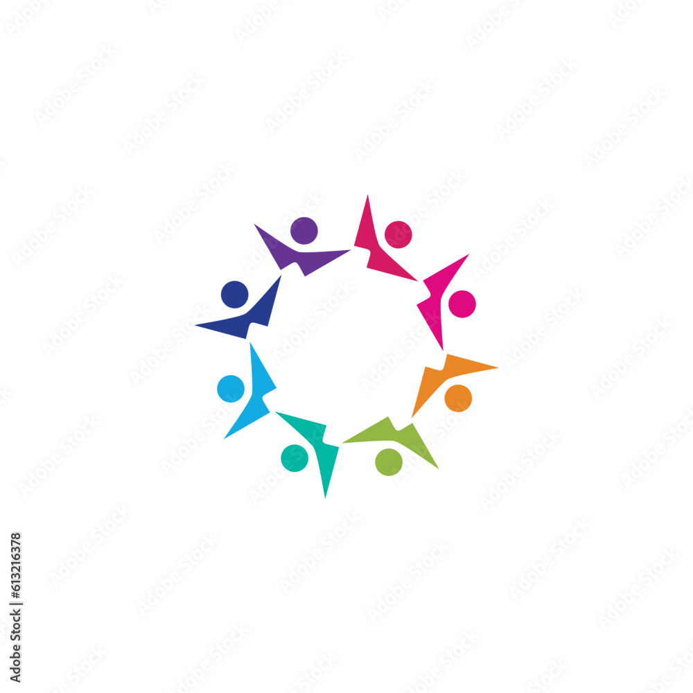 Obraz premium Community logo design vector with creative idea