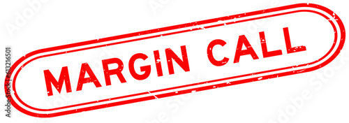 Grunge red margin call word rubber seal stamp on white background