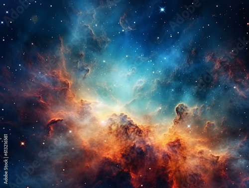 Obraz na płótnie Vibrant celestial nebula in outer space