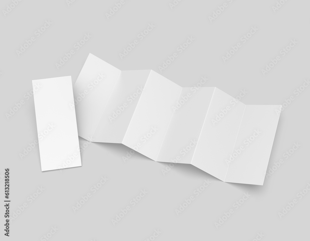 Blank 12 page fold brochure 3d template illustration. Blank 12 page fold brochure 3d template illustration.