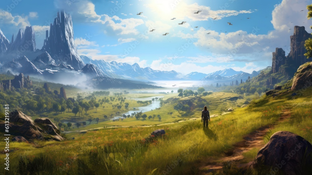 Obraz premium Fantasy Landscape Game Art